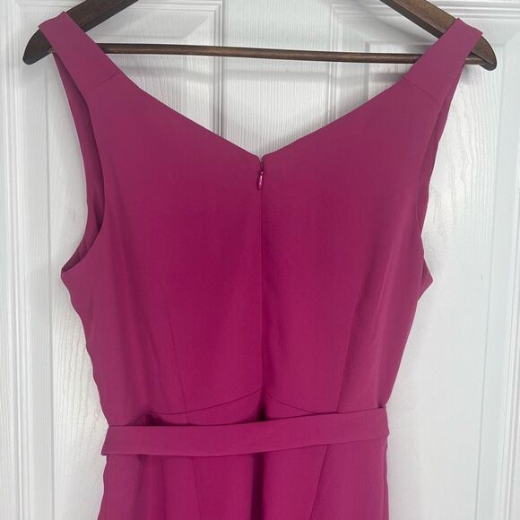 Ann Taylor Magenta Tie Waist Sleeveless Faux wrap Sheath Dress Size 6 NWT - Picture 10 of 16
